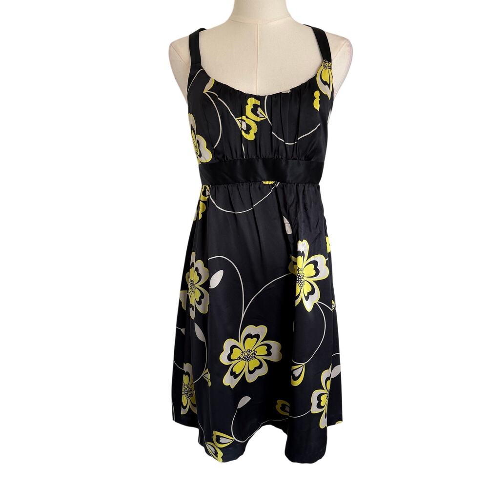 INC International Concepts (2) Vintage Y2K 100% Silk Floral Empire Waist Dress